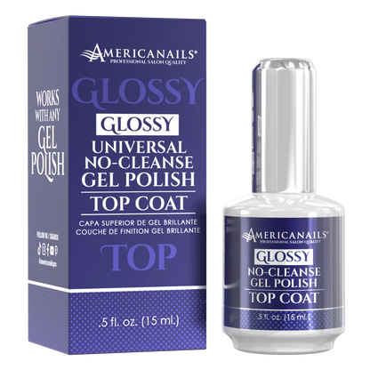 Americanails No-Cleanse Gel Polish Top Coat | Glossy .5oz
