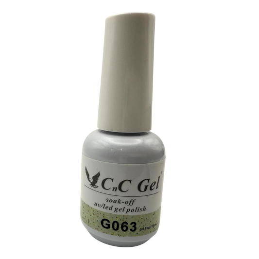 CnC Gel Polish Matching Set – G063 Mint Glitter | 15ml