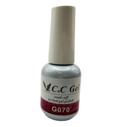 CnC Gel Polish Matching Set – G070 Ruby Glitter | 15ml
