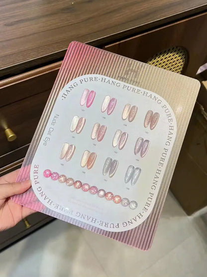 Hang Pure Nude Cat Eye Gel – 12 Colors | Free Magnet + Free Display(#157-168)Collection