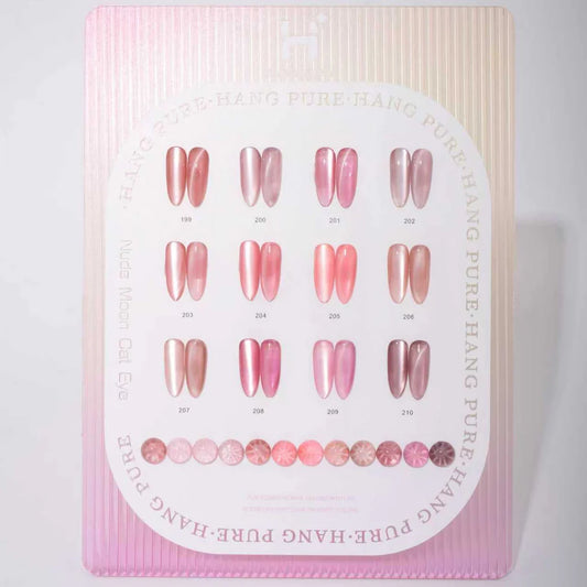 Hang Pure Nude Moon Cat Eye Gel - 12 Colors Free Magnet + Free Display(#199-#210)Collection