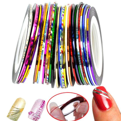 Thin Tinsel Different Color Nail Art Self-Adhesive Pull Line - Decoration Sticker for DIY Nail Tip