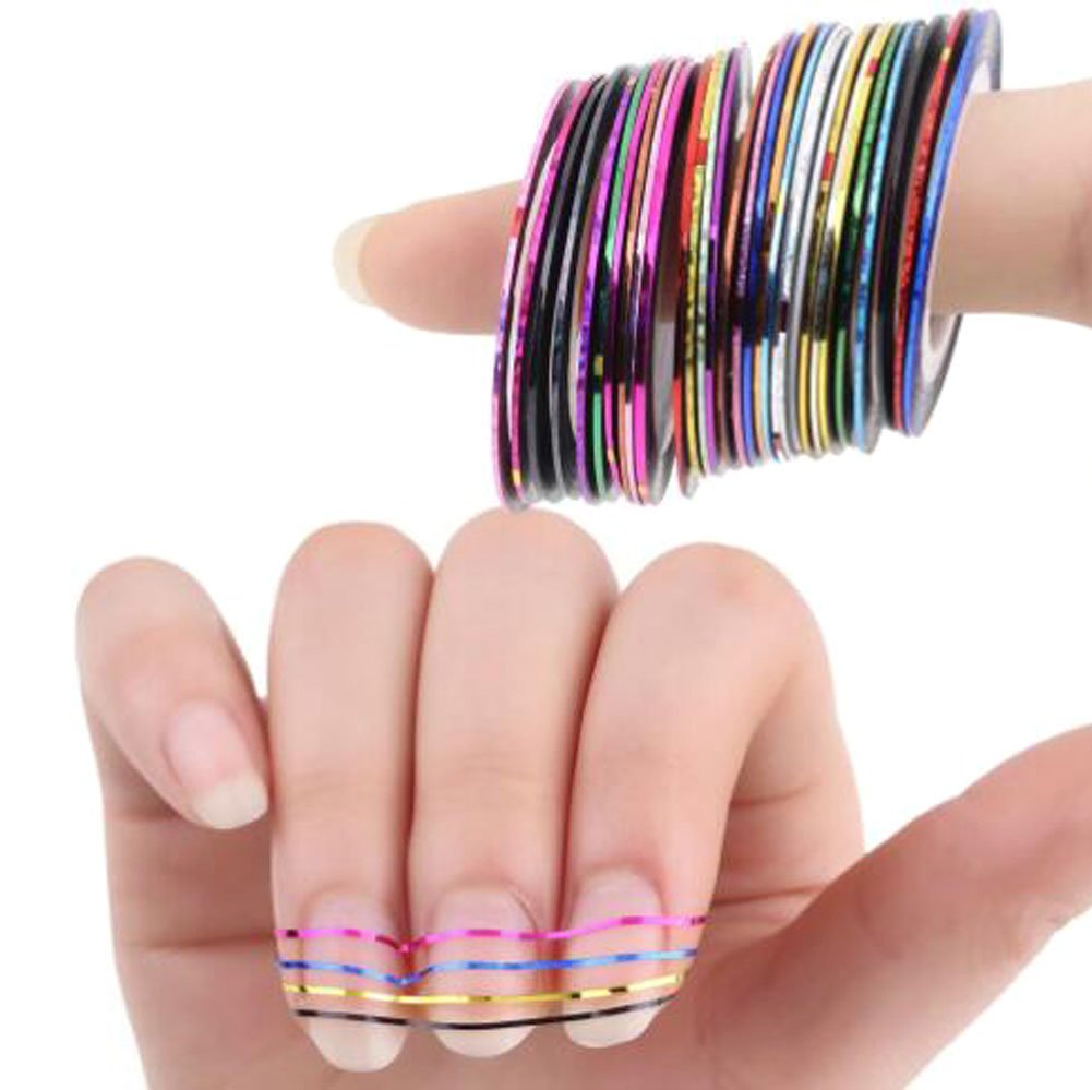 Thin Tinsel Different Color Nail Art Self-Adhesive Pull Line - Decoration Sticker for DIY Nail Tip