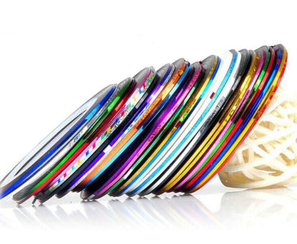 Thin Tinsel Different Color Nail Art Self-Adhesive Pull Line - Decoration Sticker for DIY Nail Tip