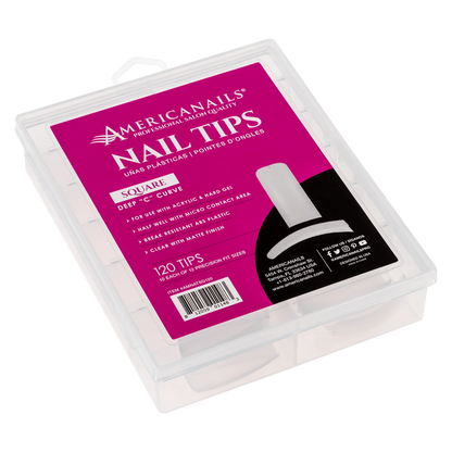 Americanails Nail Tips | Square (Deep "C" Curve) 120ct