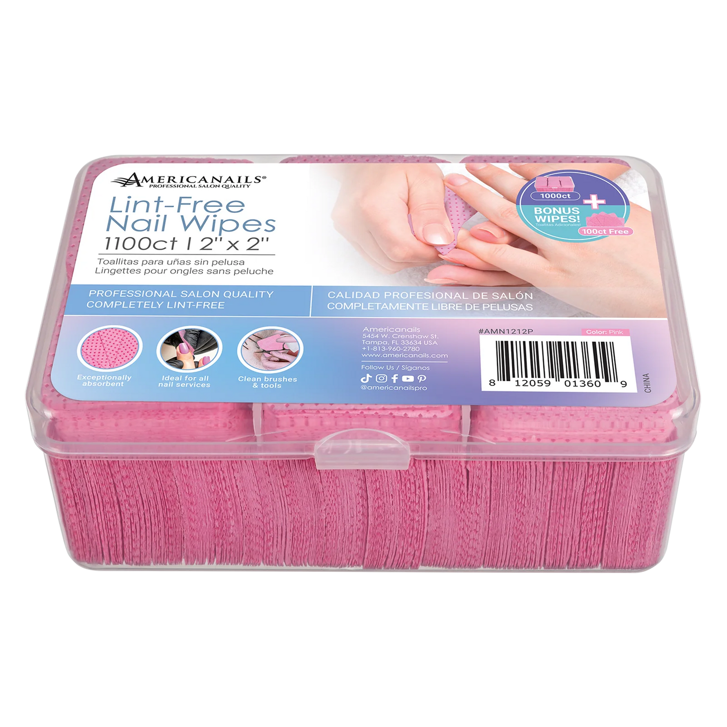 Americanails Lint-Free Nail Wipes 1100ct