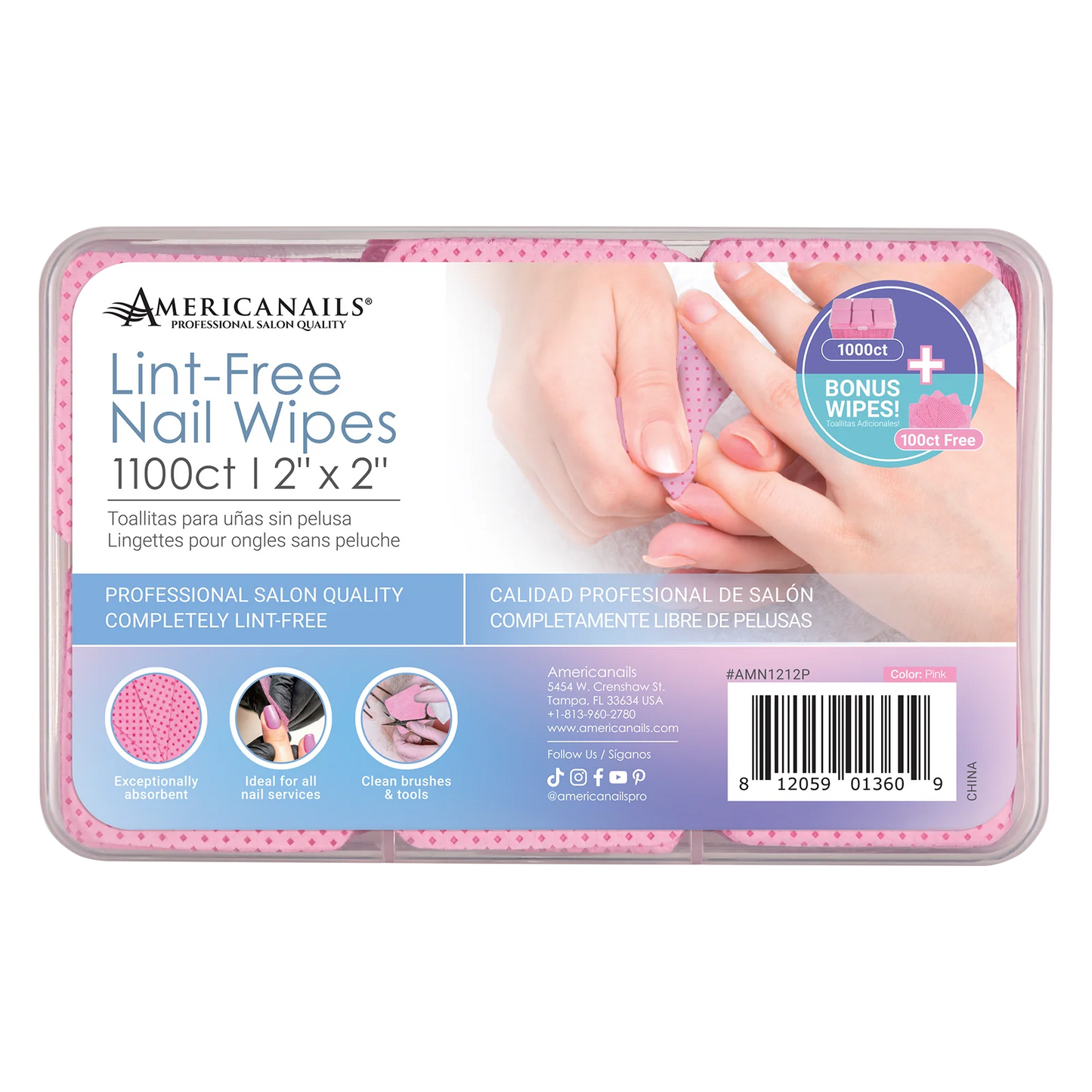 Americanails Lint-Free Nail Wipes 1100ct