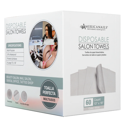 Americanails Disposable Salon Towels | White 60ct