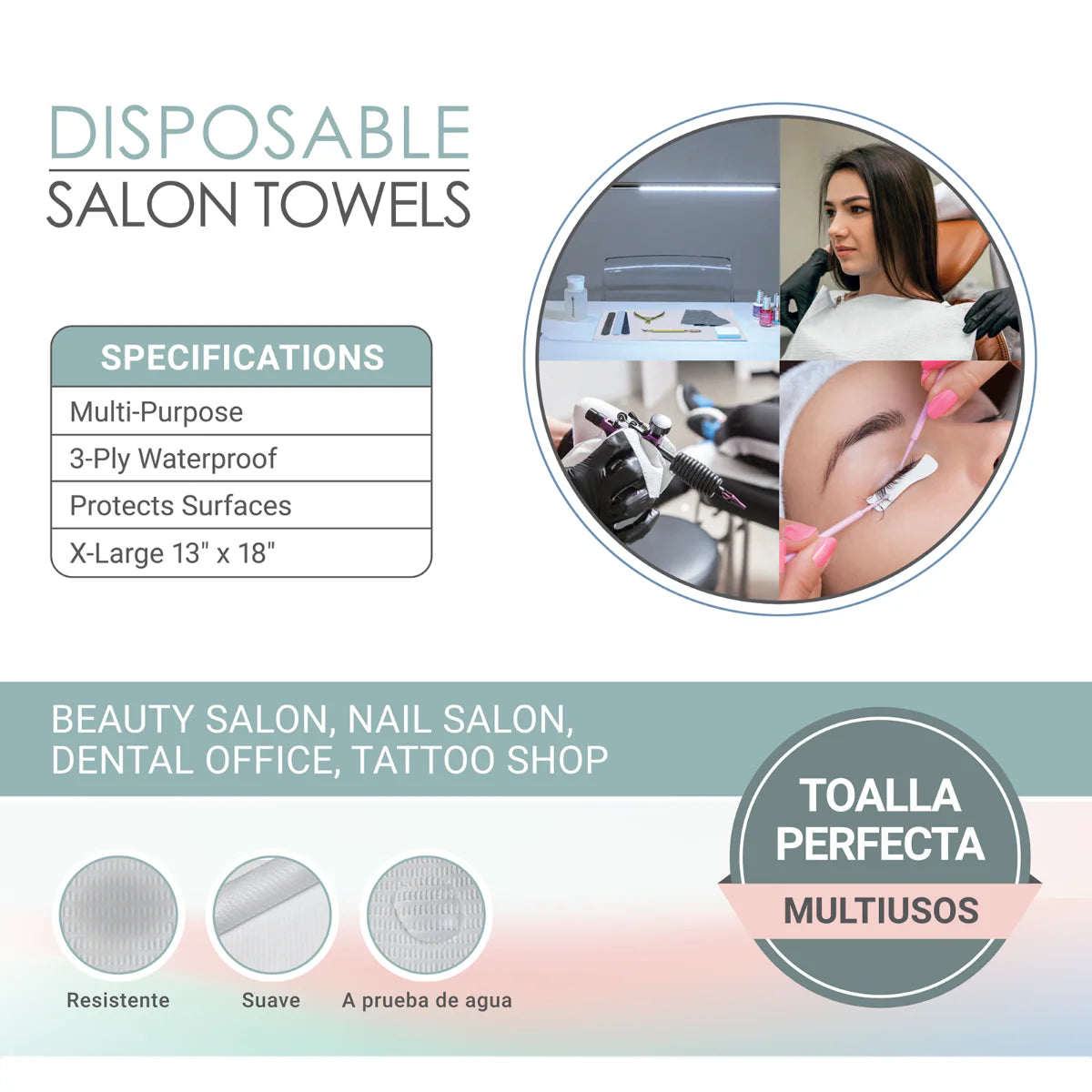 Americanails Disposable Salon Towels | White 60ct
