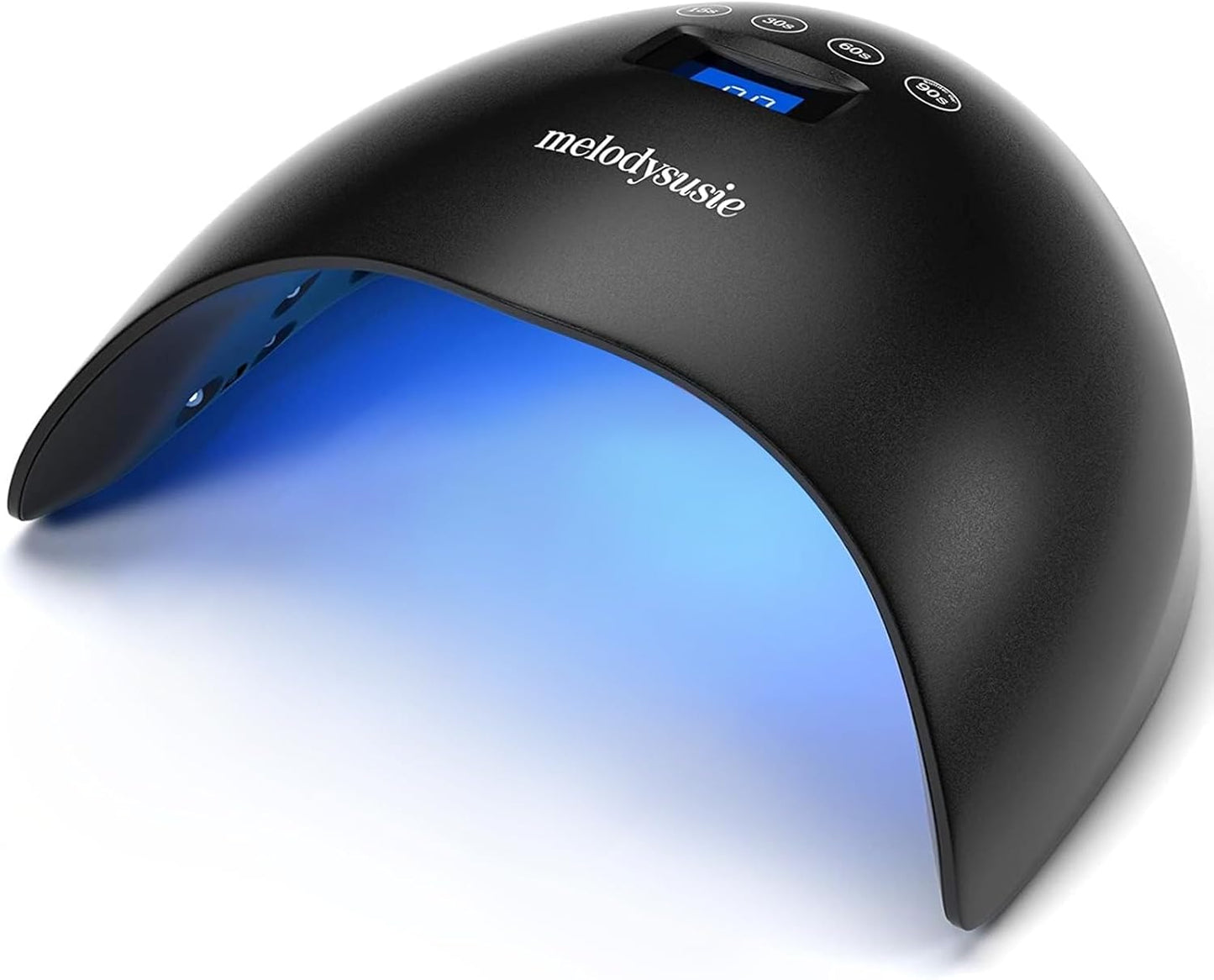 MelodySusie 48W LED UV Nail Lamp - Black, Energy Efficient, 365nm-405nm Wavelength, Compatible with Most Gels, 4 Timer Settings, Infrared Sensor, User-friendly Design, Widely Applications(P-Plus24T)