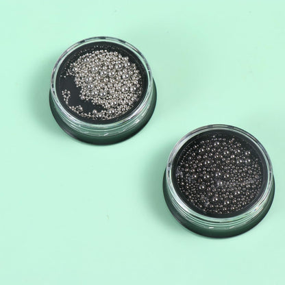 Nail Metal Beads for Nail Art Decorations Easy Application for Manicure Jewelry Making Art and More-Black/Gold /Silver