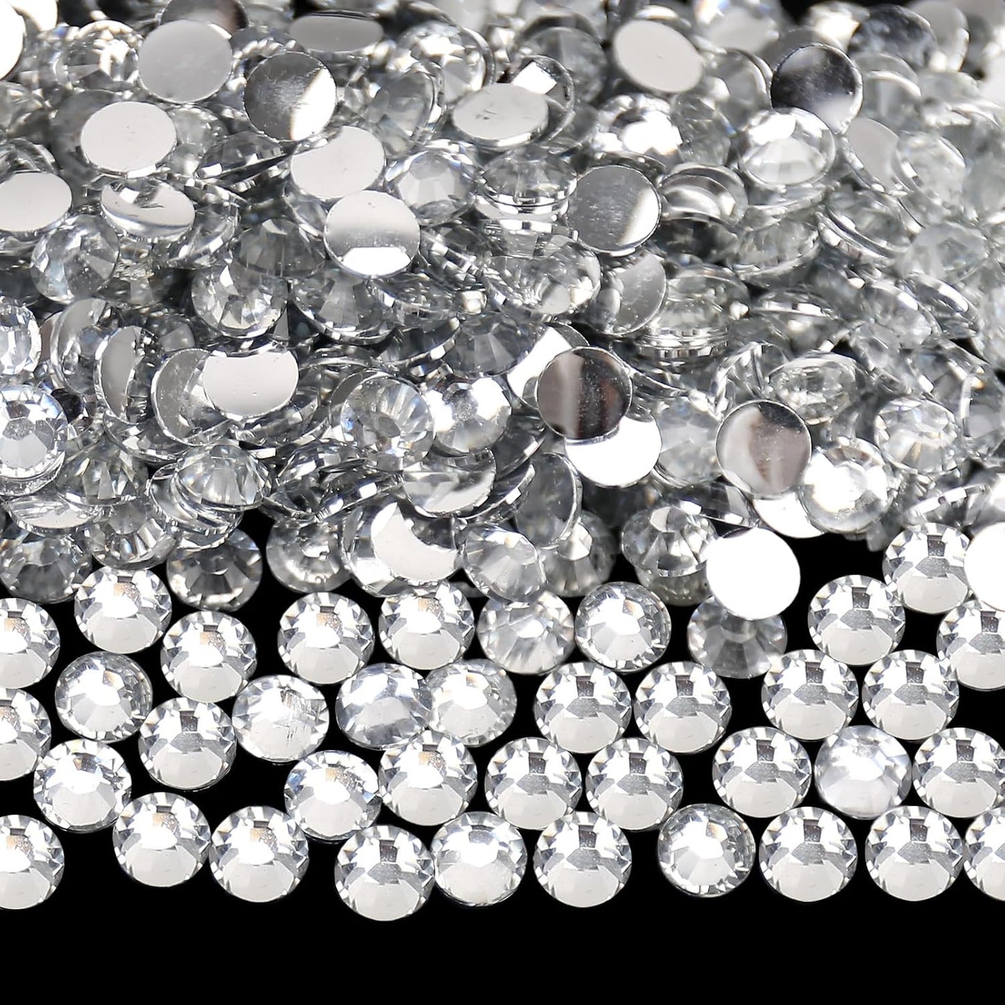 Rhinestone Flat Back , Clear Crystal Round Non Hotfix Flatback Resin Rhinestones for Nails,Crystal Diamond Stone