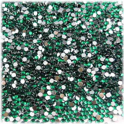 Rhinestones Round SS3 Tiny for Nails - Flatback Emerald Green