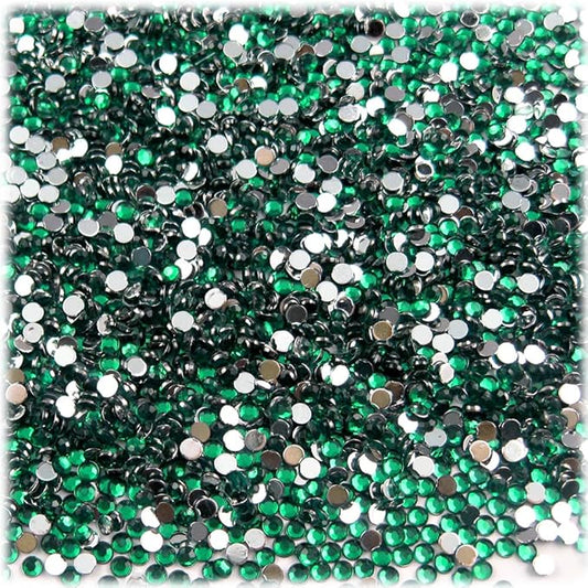 Rhinestones Round 2mm Tiny for Nails - Flatback Emerald Green