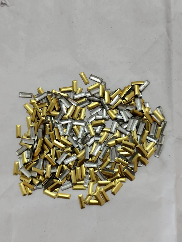 Golden Rectangular Embroidery Gems