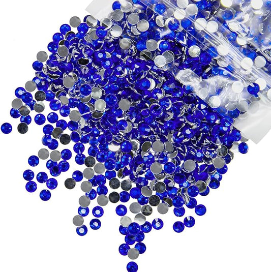 Crystal Dark Blue Resin Rhinestones for Bedazzling Crafting Flatback Stones Bulk SS30 Diamonds Crystals Bedazzled Gems Charms for Nails Face Eyes Makeup Tumblers Bottles DIY Crafts 6mm