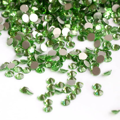 Diamond Green Shiny Peridot Non HotFix Glass size 6 Flatback Rhinestones Glitter Strass Crystals for Nail Art Decorations 1440pcs