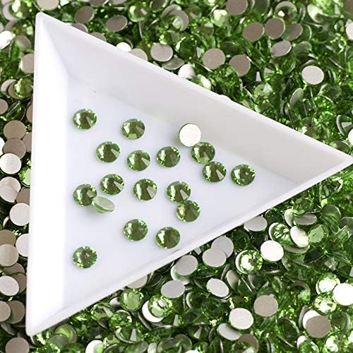 Diamond Green Shiny Peridot Non HotFix Glass size 6 Flatback Rhinestones Glitter Strass Crystals for Nail Art Decorations 1440pcs