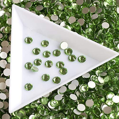 Diamond Green Shiny Peridot Non HotFix Glass size 6 Flatback Rhinestones Glitter Strass Crystals for Nail Art Decorations 1440pcs