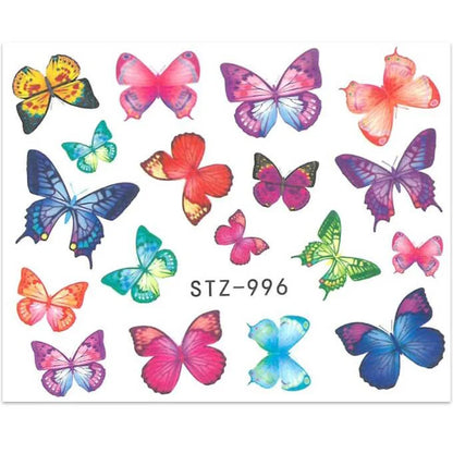 Butterfly water transfer nail decals (STZ-996)